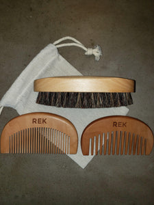 REK Beard Brush and Comb Kit